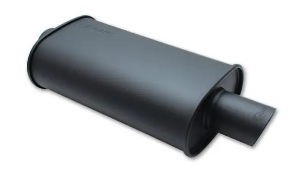 Vibrant StreetPower FLAT BLACK Oval Muffler with Single 4in Outlet - 4in inlet I.D. Factory Price
