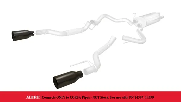 Latest Corsa 2017-2020 Ford F-150 Raptor 3in Inlet / 5in Outlet Black Cerakote Tip Kit (For Corsa Exh Only)