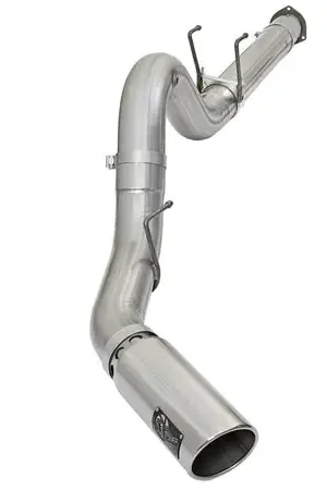 Money Back Guarantee aFe ATLAS 5in DPF-Back Alum Steel Exhaust System w/Polished Tip 2017 Ford Diesel Trucks V8-6.7L (td)