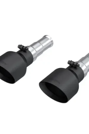 Handmade MBRP 19-24 Ram 1500 5.7L Hemi 3in Inlet 5in OD Dual Wall Angle Cut T304 BLK Tips - Pairs