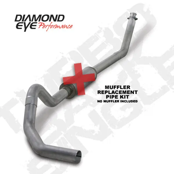 Diamond Eye KIT 4in Turbo Back MFLR RPLCMENT PIPE SGL AL: 98.5 - 02 DODGE CUMMINS 5.9L Authentic