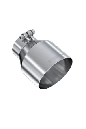 MBRP Universal T304 Stainless Steel Tip, 3in ID / 5in OD Out / 6.5in Length / Angle Cut  Single Wall Free Returns
