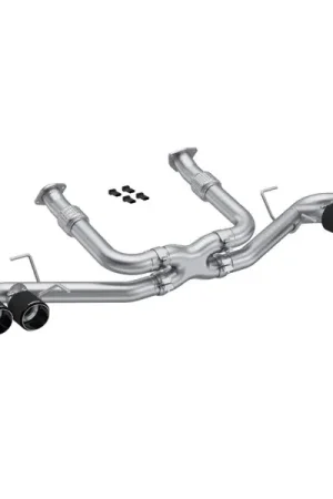 MBRP 20-23 Chevrolet Corvette C8 3in Cat Back Quad Split Rear Exit w/ Carbon Fiber Tips - T304 Best Seller