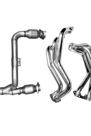 BBK 07-11 Jeep 3.8 V6 Long Tube Exhaust Headers And Y Pipe And Converters - 1-5/8 Silver Ceramic New Arrival
