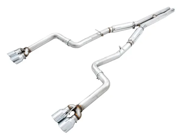 AWE Tuning 2015+ Dodge Challenger 6.4L/6.2L SC Track Edition Exhaust - Quad Chrome Silver Tips While Supplies Last