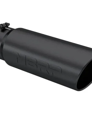Big Sale MBRP Universal Tip 6in OD Angled Rolled End 5in Inlet 18in Length Black Finish Exhaust