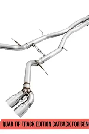 AWE Tuning 16-19 Chevy Camaro SS Non-Res Cat-Back Exhaust - Track Edition (Quad Chrome Silver Tips) Price Drop