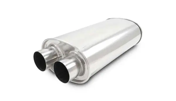 Vibrant Universal Streetpower 3in Stainless Steel Dual In-Out Oval Muffler Instant Buy