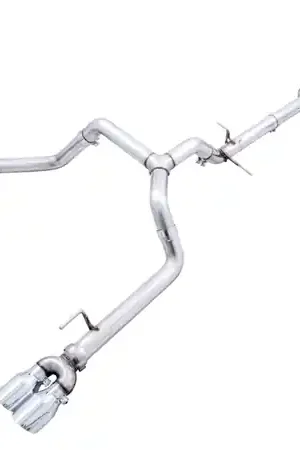 Free Returns AWE Tuning 4th Gen GM 1500 5.3L 0FG Catback Split Rear Exit (w/ Bumper Cutouts) - Quad Chrome Tips