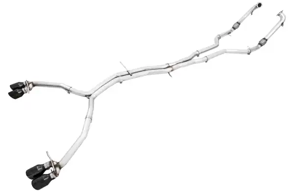 Latest AWE Tuning Audi B9 S4 Track Edition Exhaust - Non-Resonated (Black 102mm Tips)