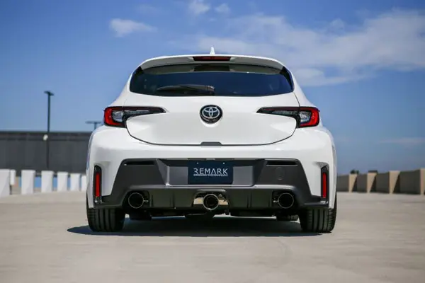 In Demand REMARK Catback Exhaust, Toyota GR Corolla, Elite Spec Stainless Center Cover