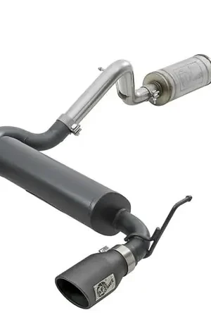 Fresh Stock aFe Rebel Series 2.5in 409 SS Cat-Back Exhaust w/ Black Tips 2007+ Jeep Wrangler (JK) V6 3.6L/3.8L