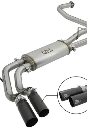 aFe POWER Rebel Series 2-1/2in 409 SS Cat Back Exhaust w/ Black Tips 16-17 Nissan Titan V8 5.6L Low Price