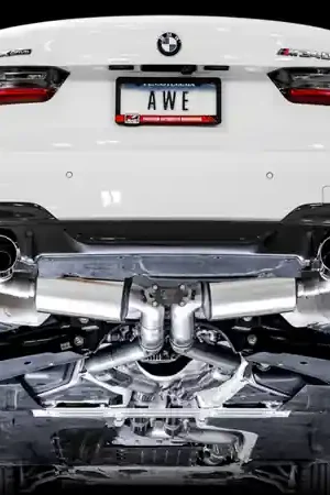 Genuine AWE Tuning 2019+ BMW M340i (G20) Non-Resonated Touring Edition Exhaust - Quad Diamond Black Tips