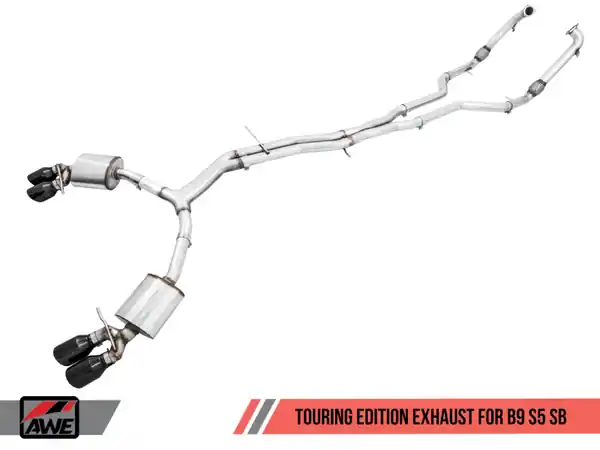 In Demand AWE Tuning Audi B9 S5 Sportback Touring Edition Exhaust - Non-Resonated (Black 102mm Tips)