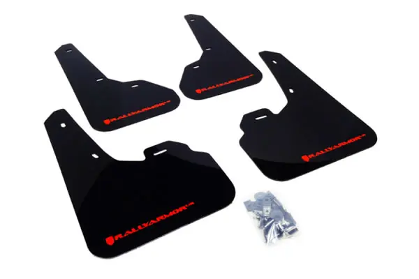 Rally Armor 10-13 Mazda3/Speed3 (Hatch/Sedan) Black UR Mud Flap w/Red Logo Same Day Shipping