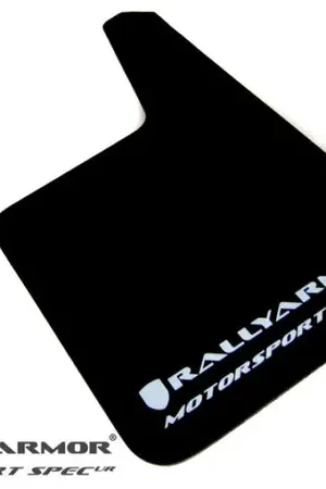 Professional Grade Rally Armor Universal Fit (No Hardware) Motorsport Spec Black UR Mud Flap w/ White Logo