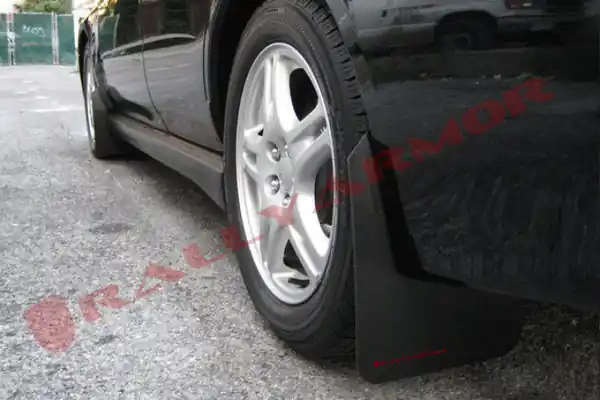 Rally Armor 02-07 Subaru WRX/STI/RS/2.5i (Wagons Req. Mod.) Basic Black Mud Flap w/Red Logo Popular