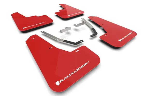 Premium Rally Armor 24-26 Subaru Crosstrek Red UR Mud Flap White Logo