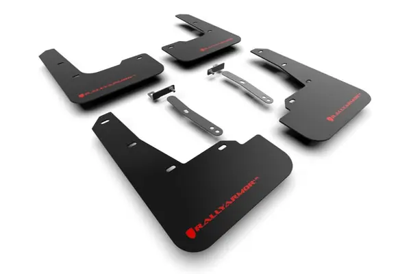 Professional Grade Rally Armor 22-23 Hyundai Elantra N & N Line Black UR Mud Flap w/Red Logo