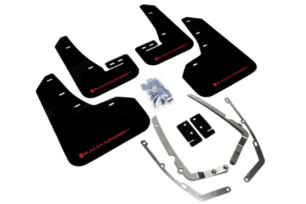 Rally Armor 15-21 MKVII VW Golf/GTI Black UR Mud Flap w/Red Logo Special Offer