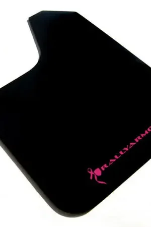 Rally Armor Universal Fit (No Hardware) Basic Black Mud Flap w/ Pink Logo Fan Favorite