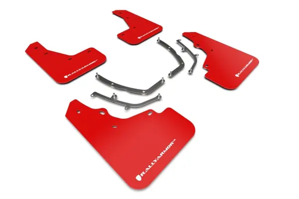 Direct From Factory Rally Armor 19-25 Mazda3 Hatchback Red UR Mud Flap w/White Logo