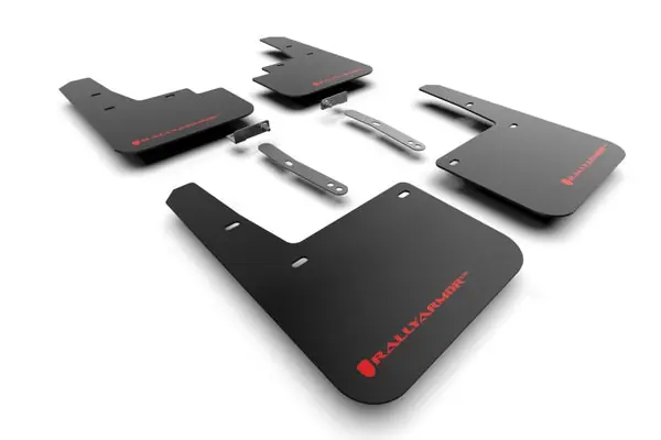 Premium Rally Armor 22-23 Hyundai Kona N-Line Black UR Mud Flap w/Red Logo