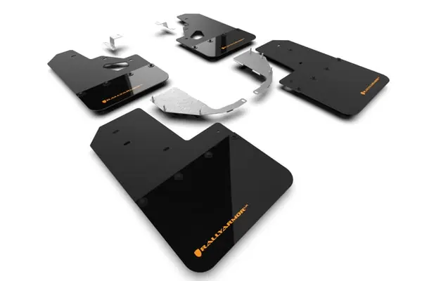 Rally Armor 21-25 Ford Bronco (Steel Bmpr + RR- NO Rptr/Sprt) Blk Mud Flap w/Cy Orange Logo Crafted