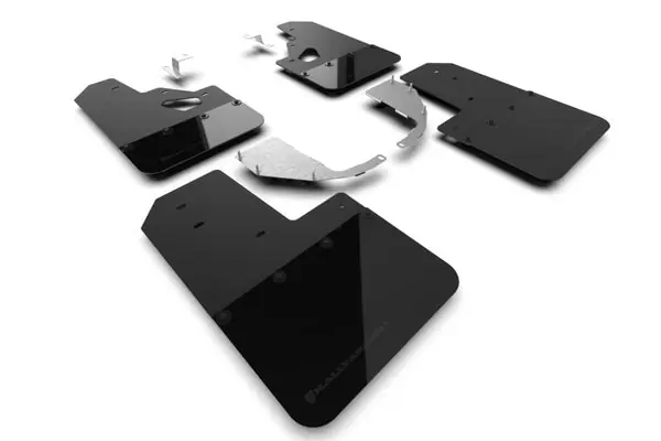 New Arrival Rally Armor 21-25 Ford Bronco (Steel Bmpr + RR - NO Rptr/Sprt) Blk Mud Flap w/Met. Blk Logo