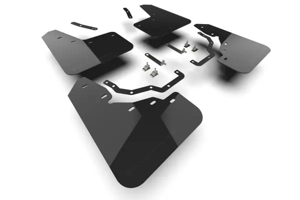 Popular Rally Armor 2024+ Lexus GX-550 Overtrail Black UR Mud Flap Metallic Black Logo