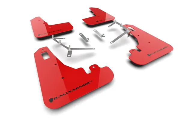 Rally Armor 22-25 Subaru BRZ / Toyota GR86 Red UR Mud Flap w/Black Logo Wholesale