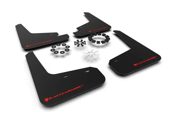 Rally Armor 20-26 Tesla Model Y, Juniper Y Black UR Mud Flap w/Red Logo Luxury