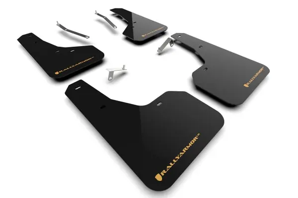 Limited Time Rally Armor 22-24 Subaru Forester & Wilderness Black UR Mud Flap w/Wild Orange Logo