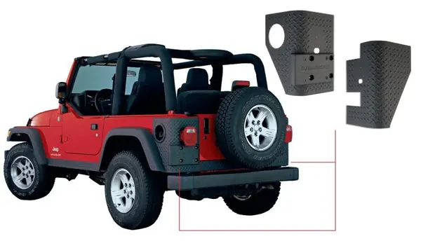Bushwacker 97-06 Jeep Wrangler Trail Armor Rear Corners - Black Cheap