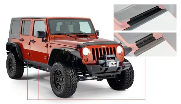 Best Choice Bushwacker 07-18 Jeep Wrangler Unlimited Trail Armor Rocker Panel and Sill Plate Cover - Black