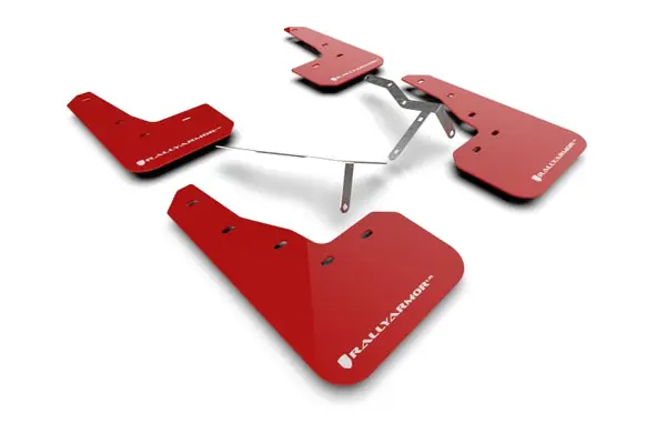 Rally Armor 22-25 Honda Civic/Civic Si/Sport Red UR Mud Flap w/White Logo Fast Shipping