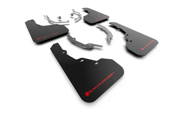 Rally Armor 22-25 Hyundai Santa Cruz Black UR Mud Flap w/Red Logo Direct From Factory