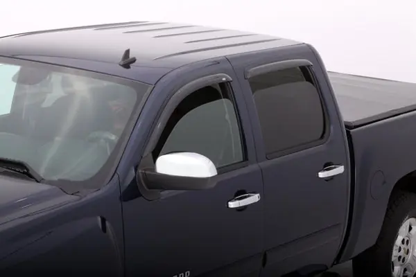 High Quality AVS 07-13 Chevy Silverado 1500 Ext. Cab Ventvisor Outside Mount Window Deflectors 4pc - Smoke