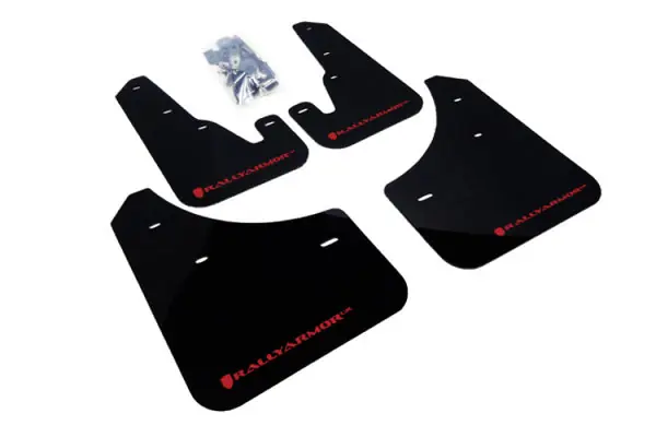 Trusted Brand Rally Armor 04-09 Mazda3/Speed3 Black UR Mud Flap w/ Red Logo