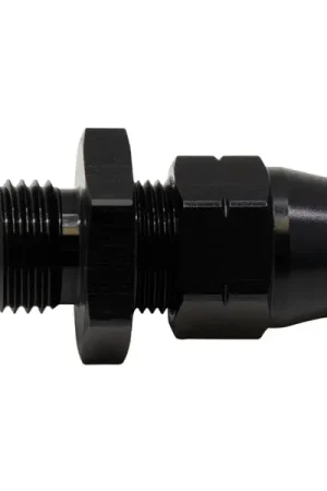DeatschWerks 6AN Male Flare to 3/8in Hardline Compression Adapter - Anodized Matte Black Reduced Price