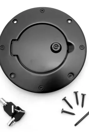 Rugged Ridge Locking Gas Cap Door Black Alum 97-06TJ Authentic