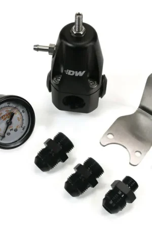 DeatschWerks DWR1000 AFPR + Pressure Gauge + 8AN Fittings - Anodized Black Big Sale