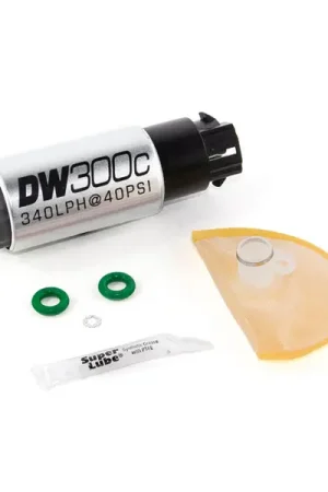 Premium DeatschWerks 340lph DW300C Compact Fuel Pump w/ 08-14 WRX/ 08-15 STI Set Up Kit (w/ Mounting Clips)