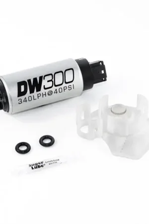 One Day Deal DeatschWerks 340lph DW300C Compact Fuel Pump w/Install Kit 08-15 Mitsubishi EVO X (w/o Clips)