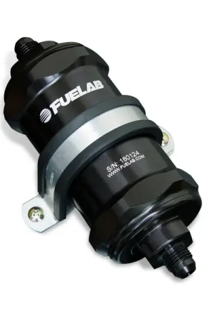 Fuelab 818 In-Line Fuel Filter Standard -8AN In/Out 10 Micron Fabric - Black Reduced Price