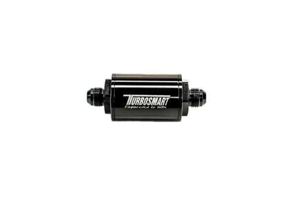 Turbosmart FPR Billet Inline Fuel Filter 1.75in OD 3.825in Length AN-8 Male Inlet - Black Fast Shipping