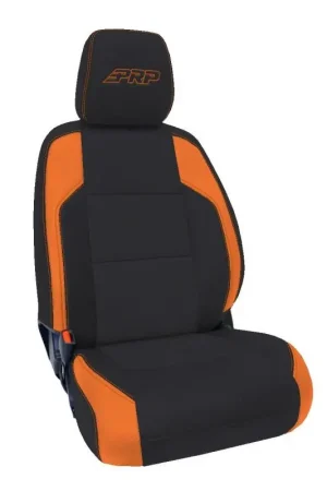 PRP 6-23 Toyota Tacoma Front Seat Covers (Pair) - Black/Orange Flash Sale