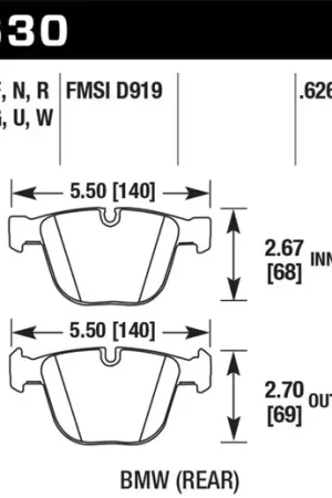 Same Day Shipping Hawk 06-10 BMW M5/M6 DTC-60 Rear Brake Pads