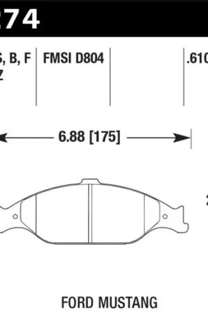 Hawk 99-04 Ford Mustang Base/GT HPS Street Front Brake Pads Hot Picks